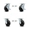 Service Caster 5 Inch Rubber on Steel Caster Set with Roller Bearings 4 Swivel Lock 2 Brake SCC SCC-30CS520-RSR-TLB-BSL-2-BSL-2 - alternate 1